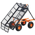 VEVOR 400 lbs Heavy-Duty Steel Garden Dump Cart with Removable Sides
